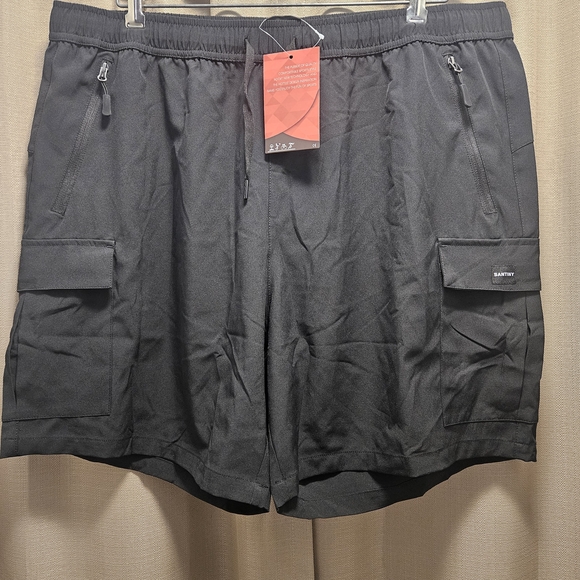 Women's Black Cargo Shorts - Picture 1 of 3